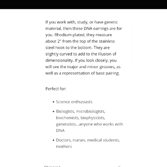 DNA Double Helix spiral earrings - Picture 7 of 7